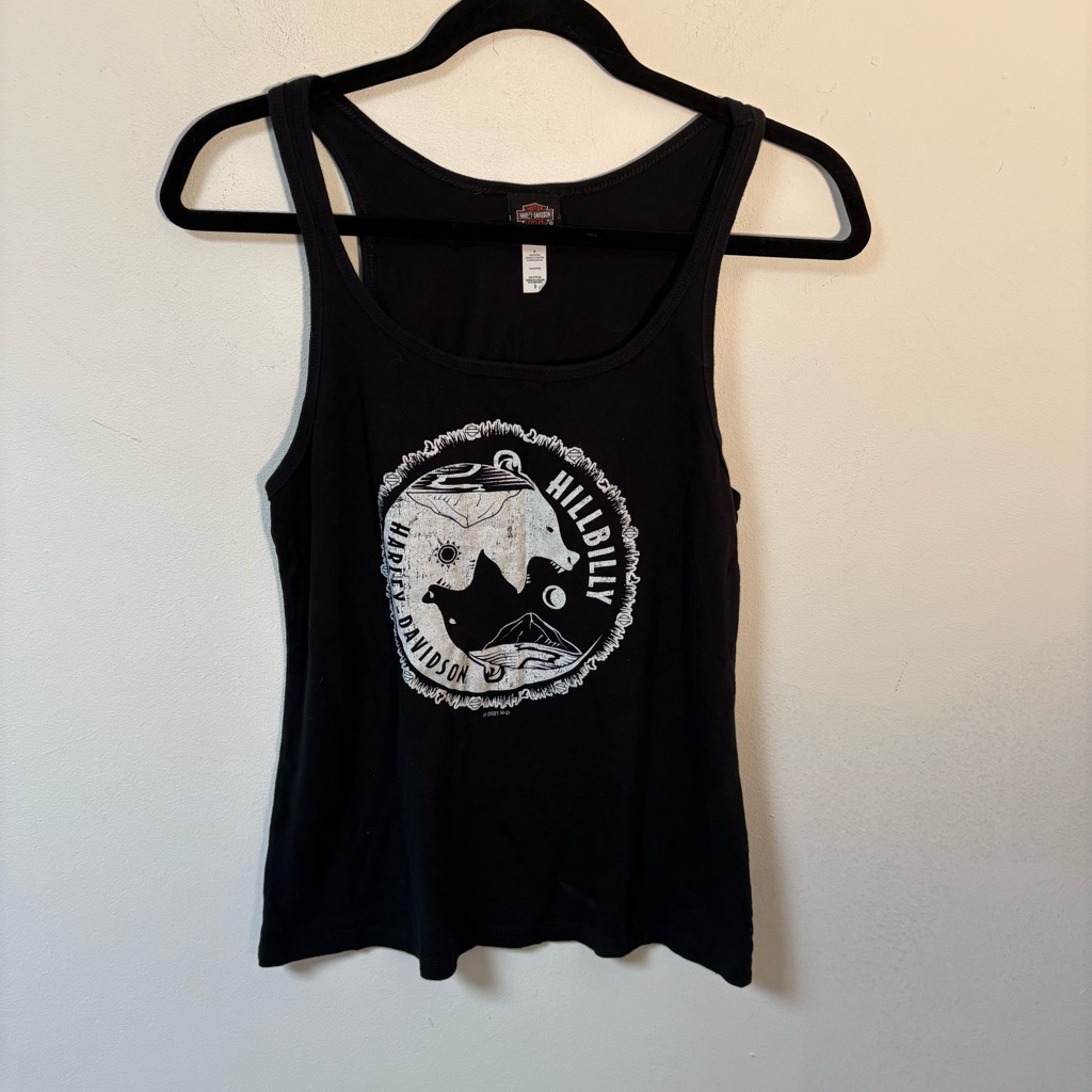 Hillbilly Harley Davidson Black Graphic Tank Top Small
